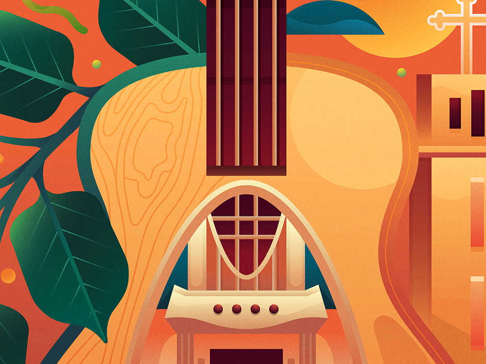 A large illustrated backdrop covering the renovation site of Cebu’s Carbon Public Market